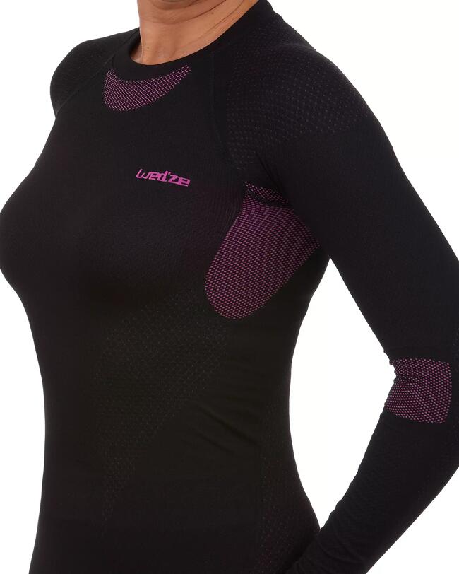 Women's 580 I-Soft seamless ski base layer top - Black/Purple