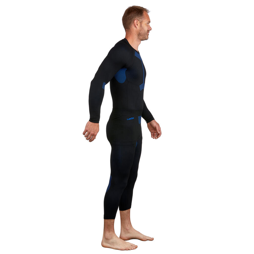 Men’s seamless ski bottom base layer - BL 500 I-Soft - Black / Khaki