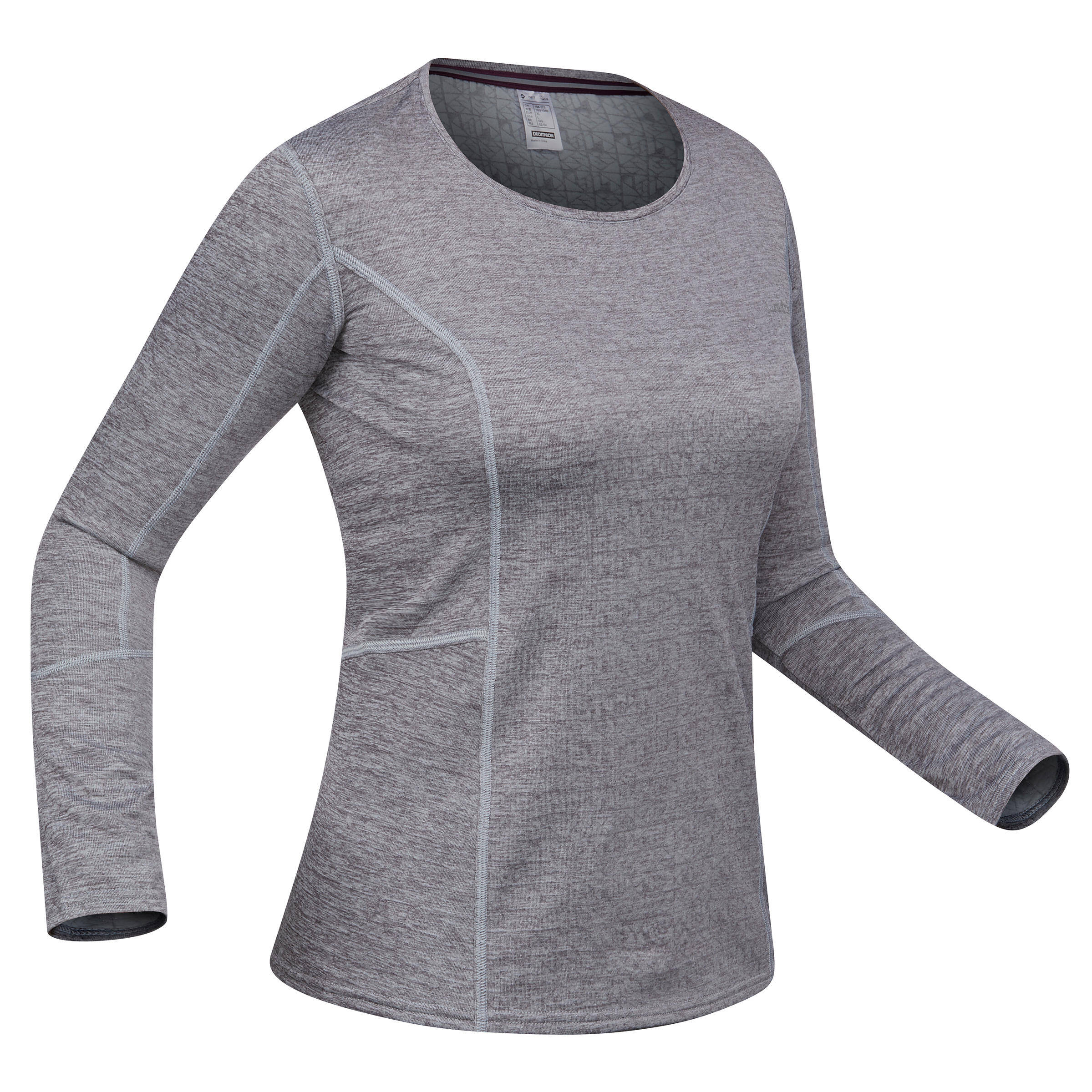 Women's base layer ski top 500 - Grey