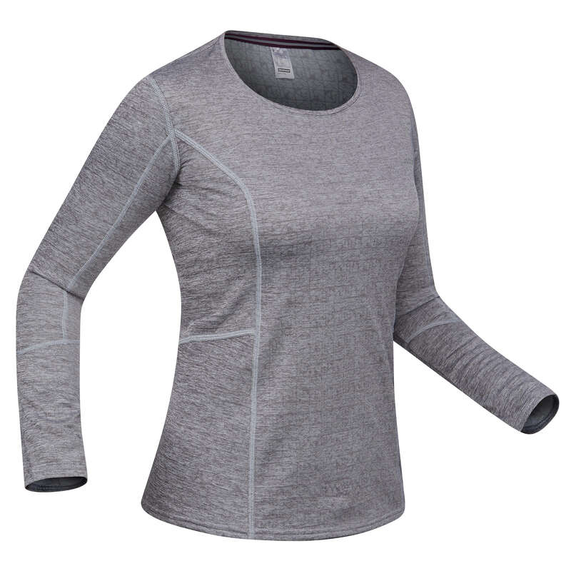 WOMEN SKI BASELAYER & PULL Skiing - W Base layer top 500 - Grey WEDZE - Ski Wear