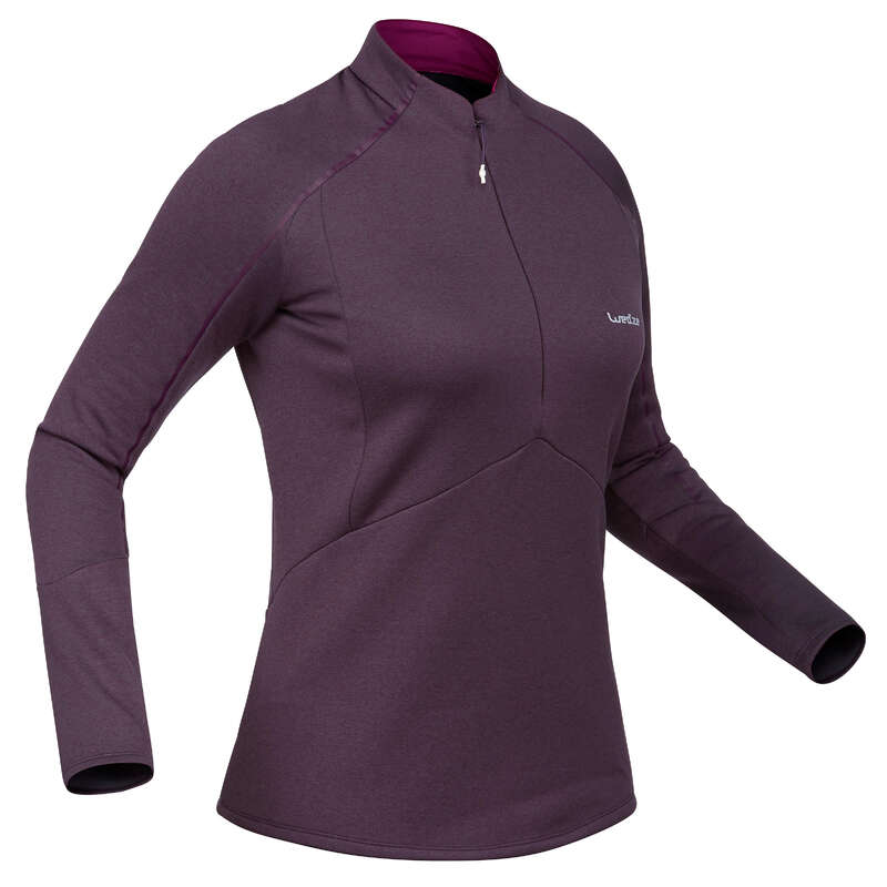 WOMEN SKI BASELAYER & PULL Ski Wear - W Skiing 2nd layer 500 - Plum WEDZE - Ski Wear