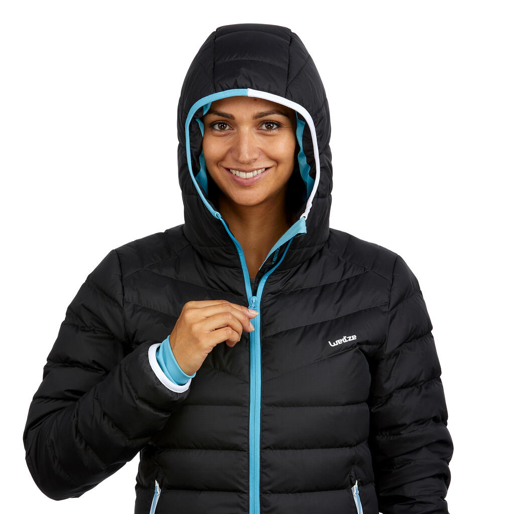 Skijacke Daunen 500 Warm Damen grau 