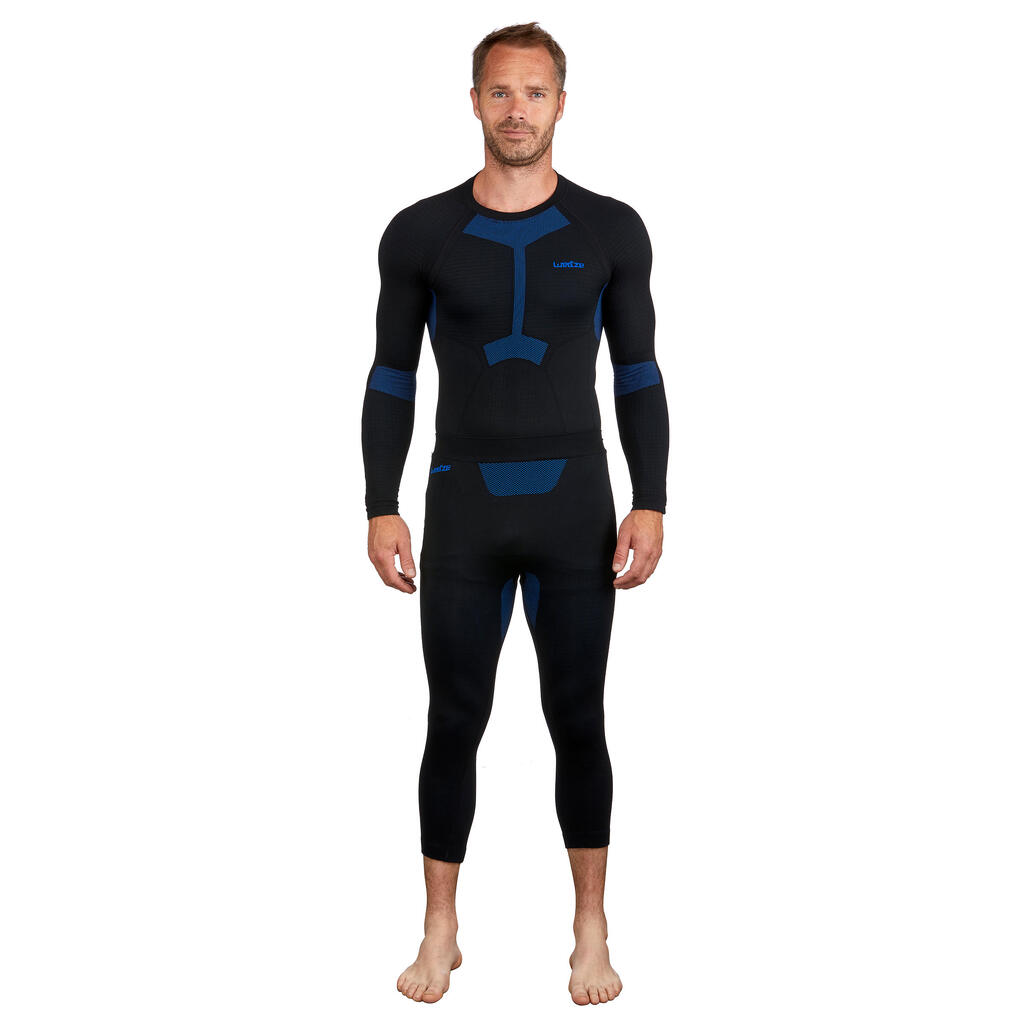 PRIMERA CAPA INFERIOR DE SKI SEAMLESS HOMBRE BL 500 I-SOFT NEGRO Y AZUL 