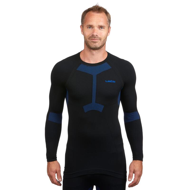 Sous-vêtement de ski seamless homme - BL 580 I-Soft haut - noir/bleu