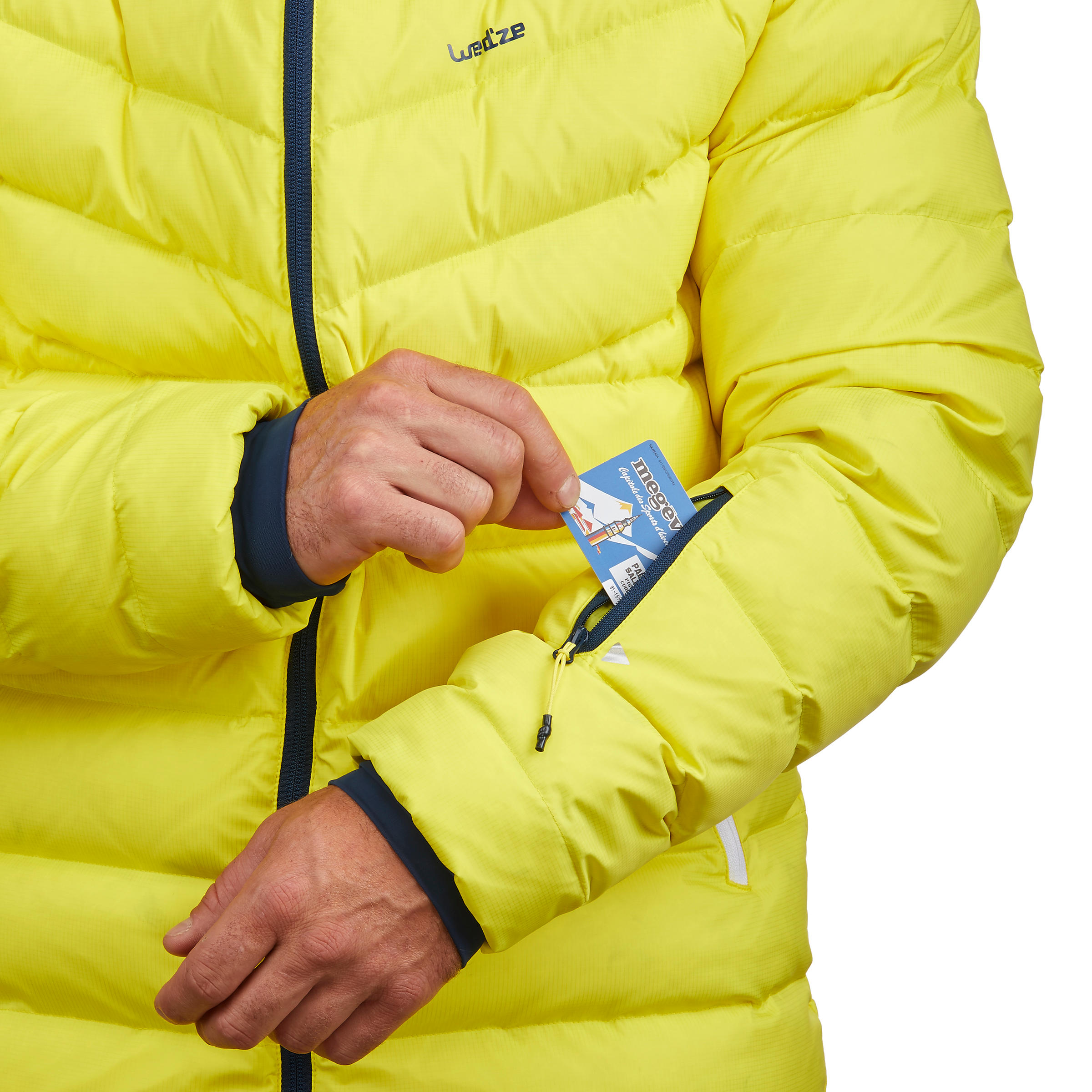 Ski-P 500 MEN’S WARM SKI DOWN JACKET - YELLOW