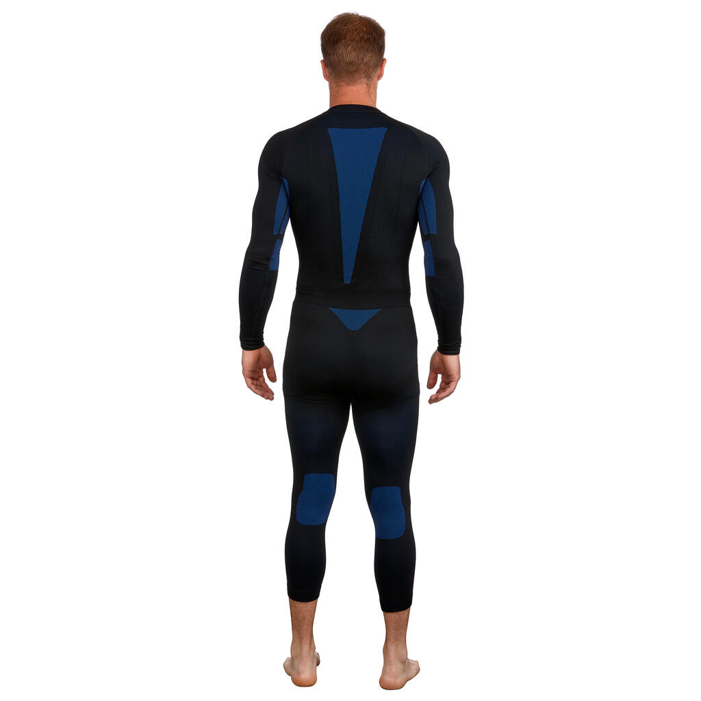 Sous-vêtement de ski thermique seamless homme, BL 500 Soft bas noir et bleu