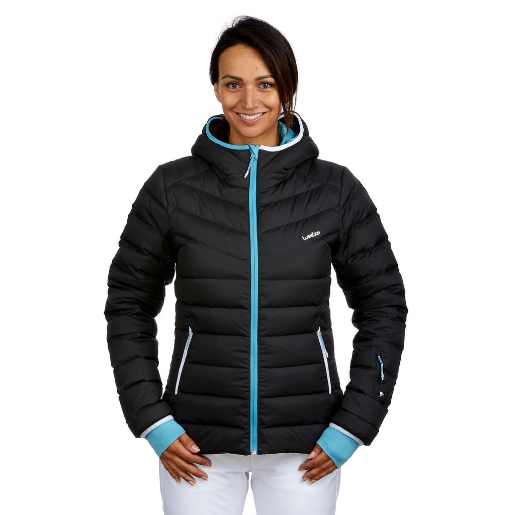 Skijacke Daunen 500 Warm Damen grau 