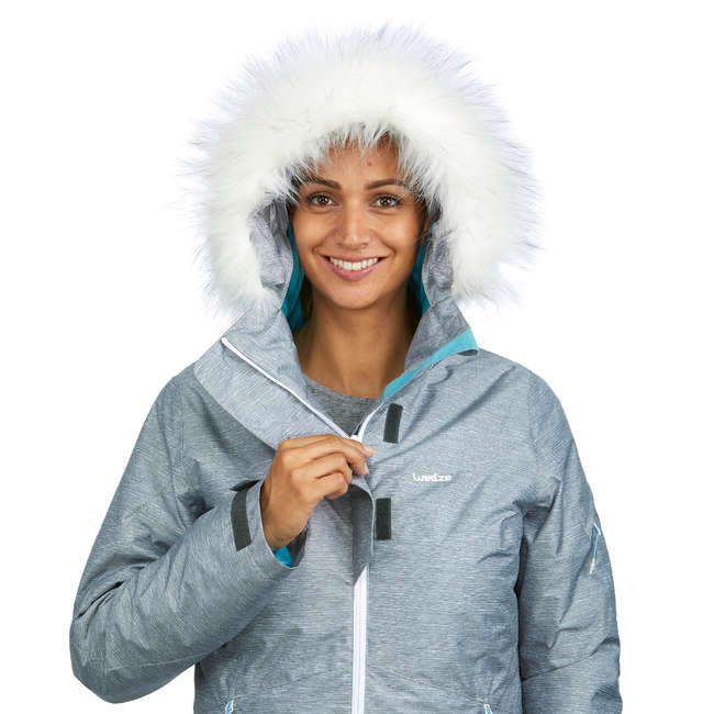 WEDZE WOMEN'S DOWNHILL SKI JACKET 180 GREY Decathlon
