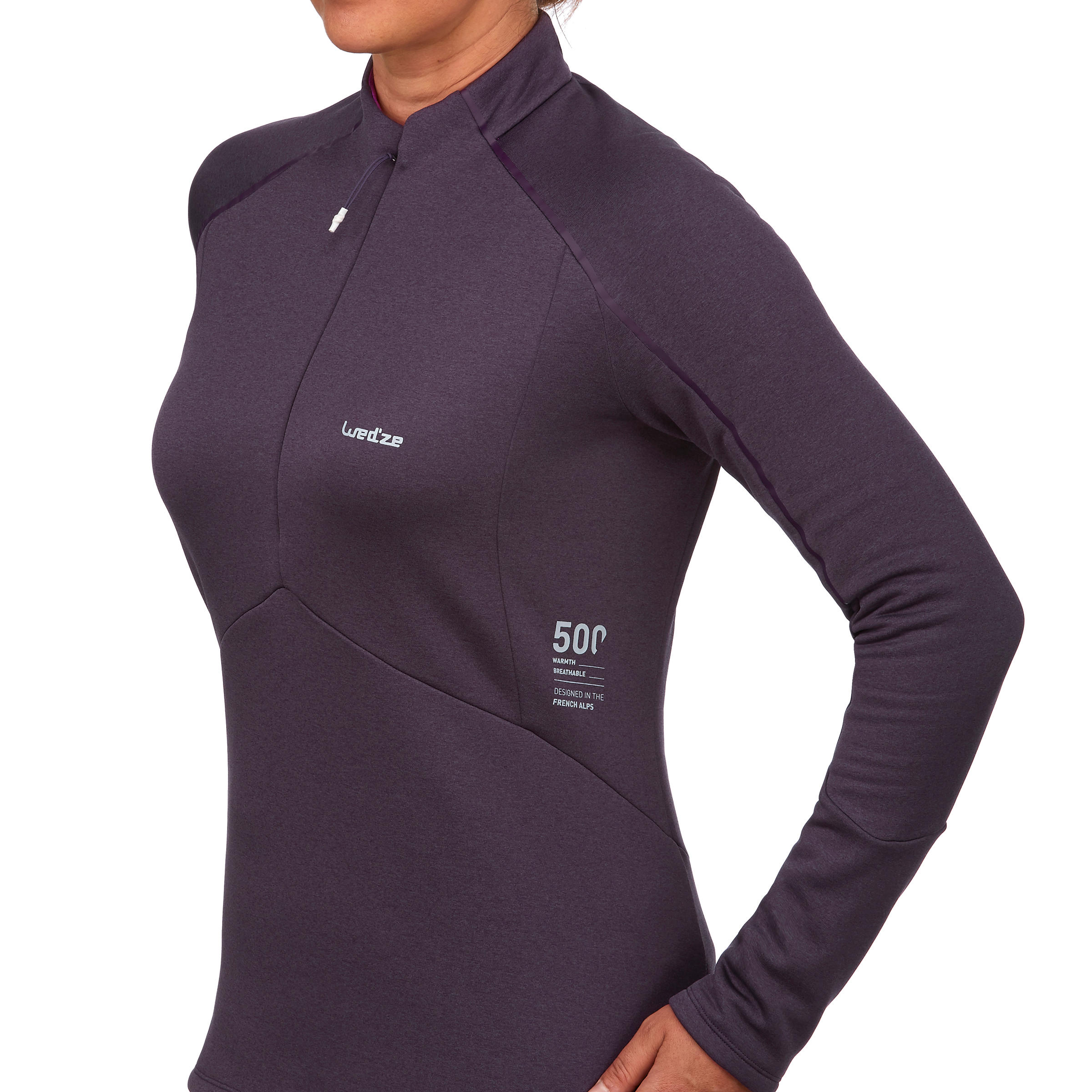Vijoličasta ženska smučarska podmajica 500