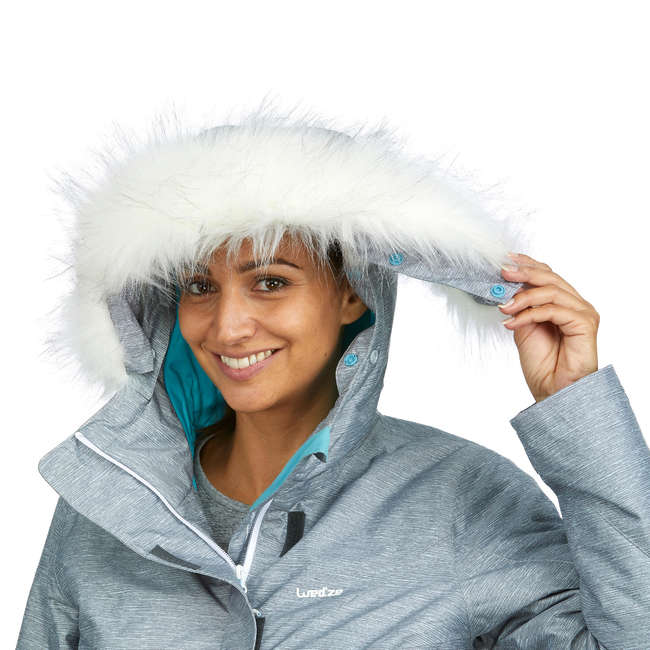 WEDZE WOMEN'S DOWNHILL SKI JACKET 180 GREY Decathlon