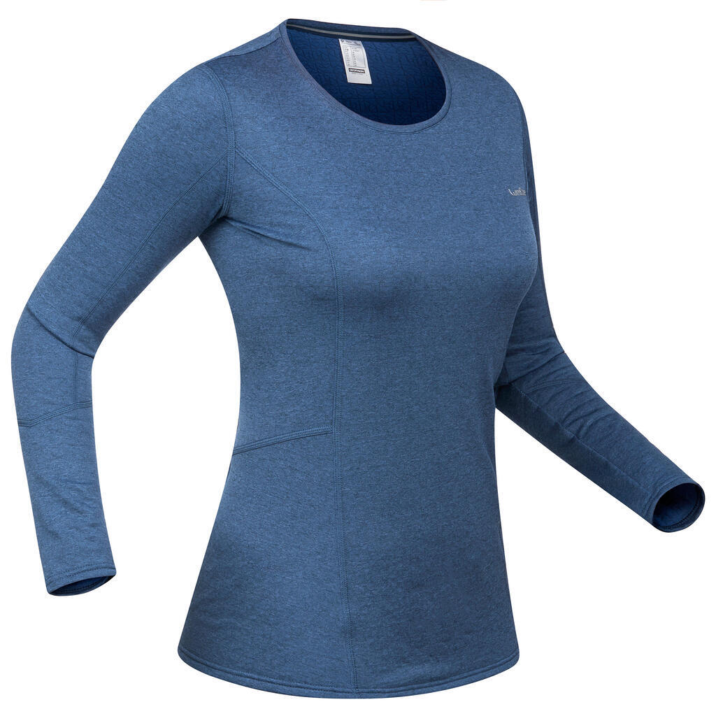 Women's base layer ski top 500 - Blue 