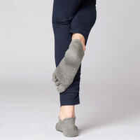 Calcetines Yoga Gris Jaspeado 5 Dedos Antideslizantes