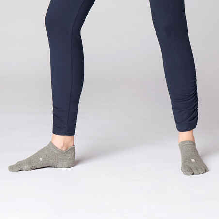 Non-Slip Yoga Toe Socks - Mottled Grey