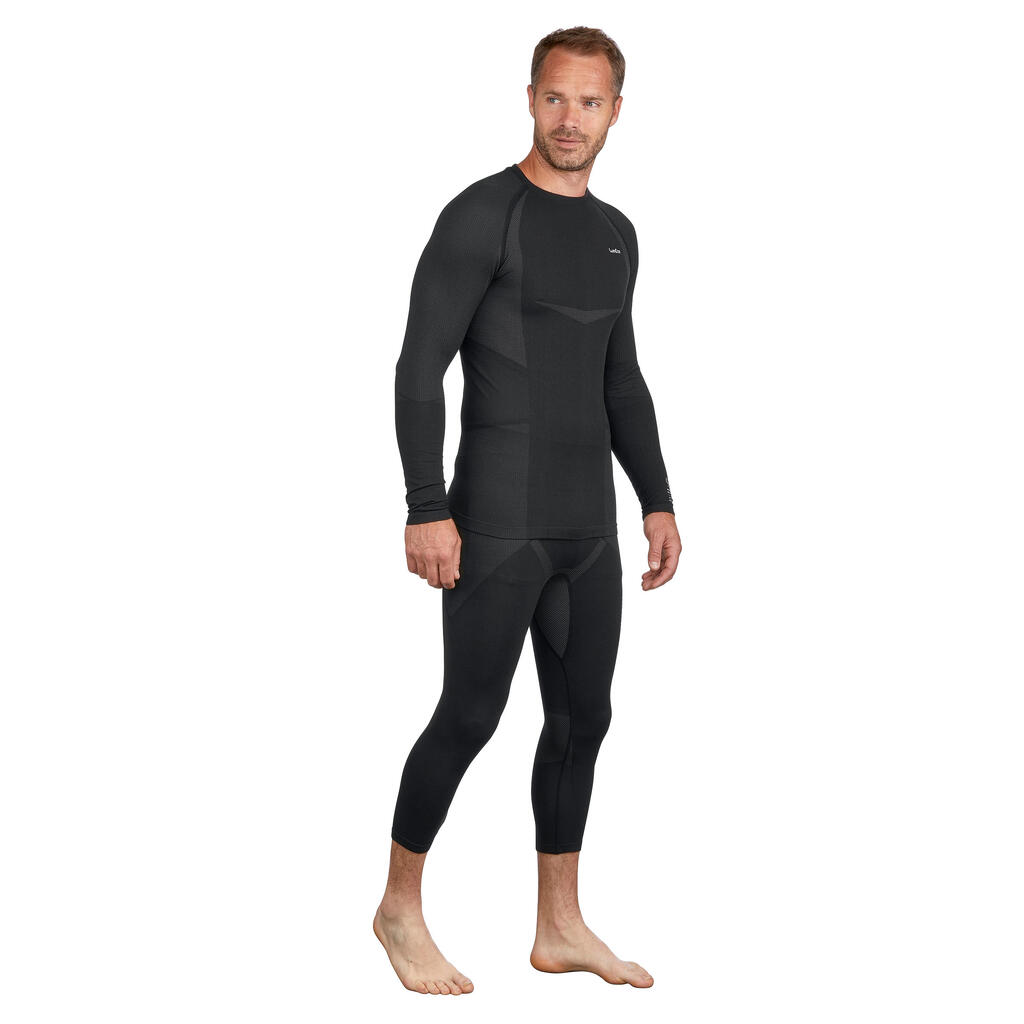 900 Men's Ski Base Layer Bottoms - Black/Grey