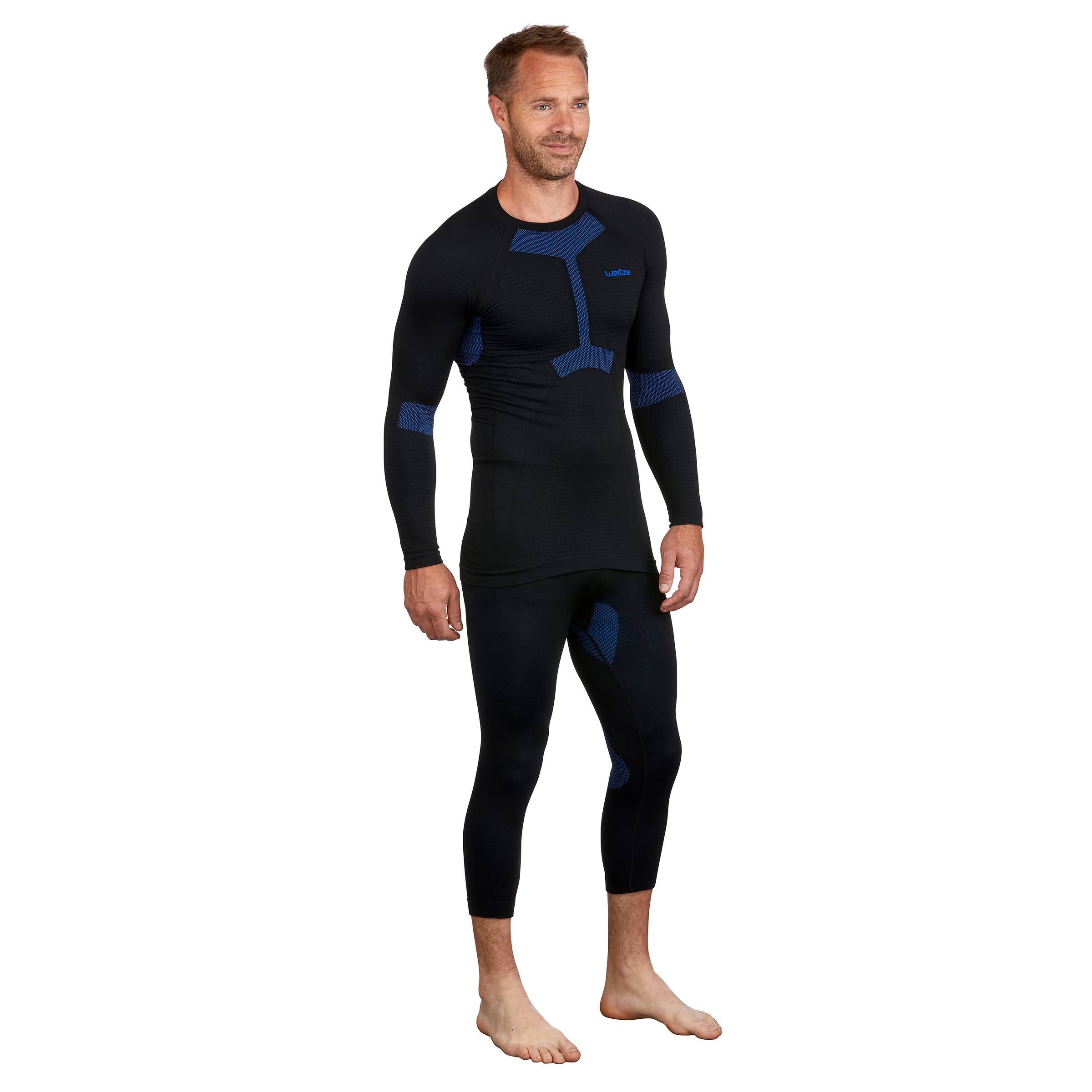 Sous-vêtement thermique de ski seamless homme BL 580 I-Soft haut -  noir/bleu pour les clubs et collectivités