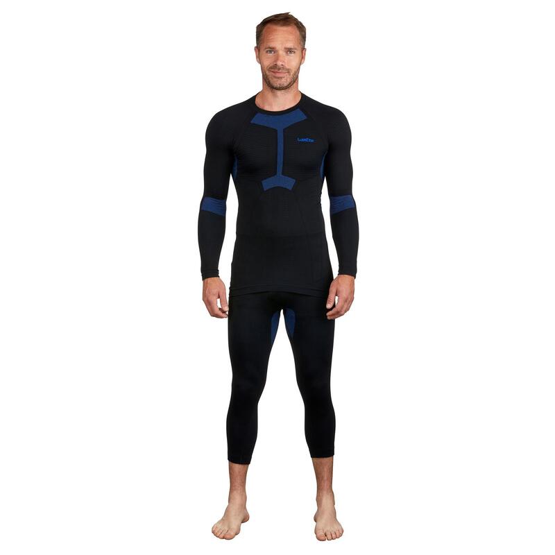 Sous-vêtement de ski thermique seamless homme, BL 580 I-Soft bas noir et bleu