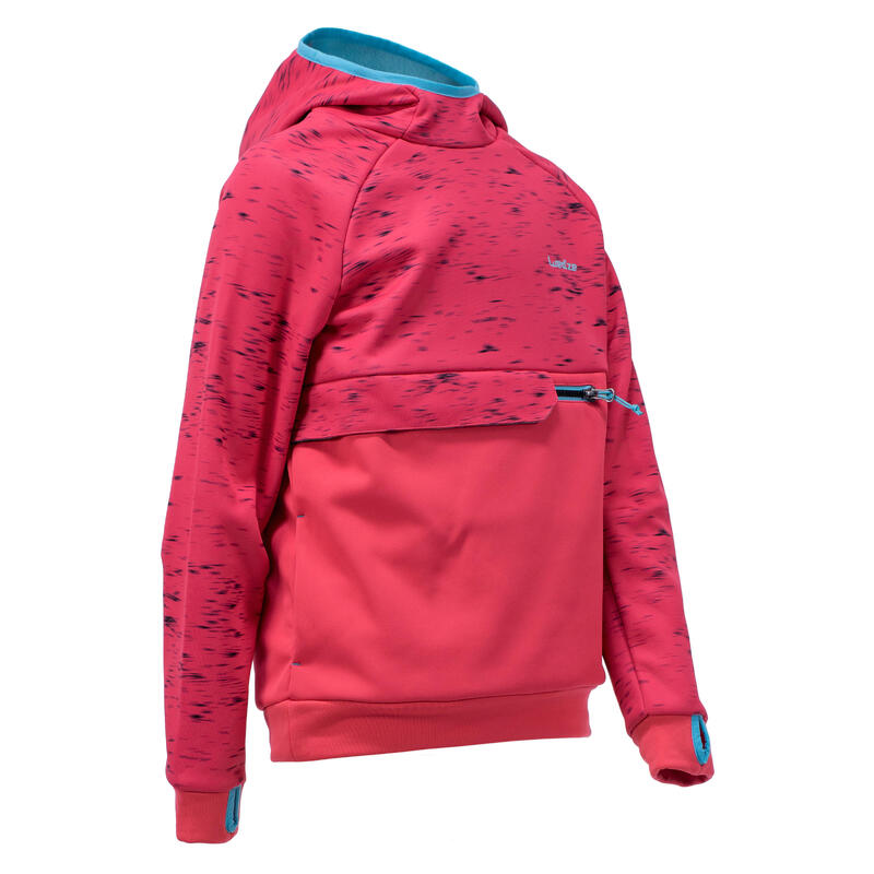 Sweatshirt de snowboard et de ski SNB HDY fille rose fraise