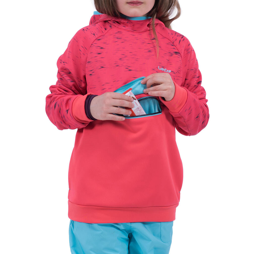 Sweatshirt Snowboard/Ski SNB HDY Mädchen erdbeerrot