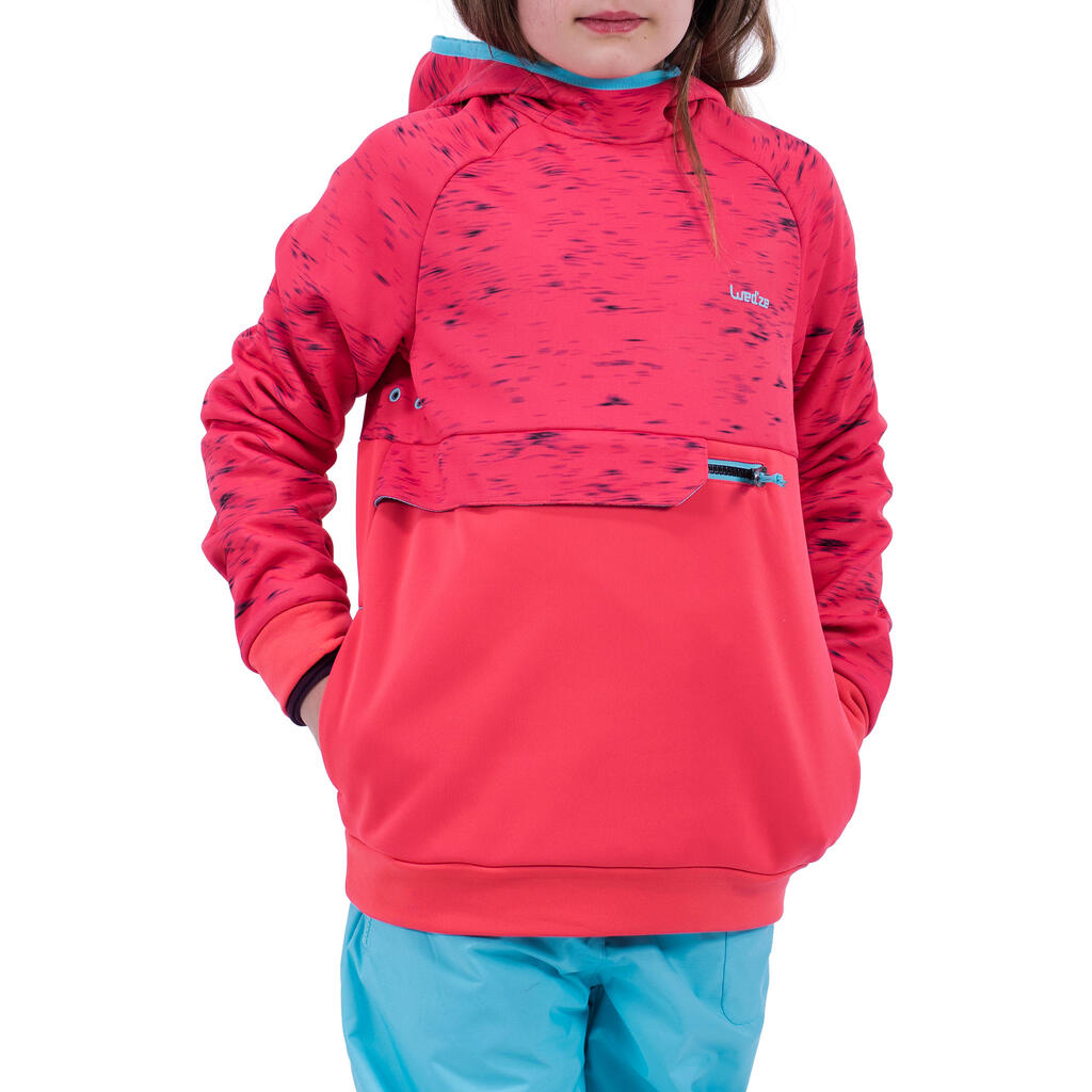 Sweatshirt Snowboard/Ski SNB HDY Mädchen erdbeerrot