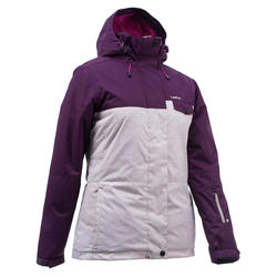 Manteau de planche à neige et de ski femme SNB JKT 100 beige et prune