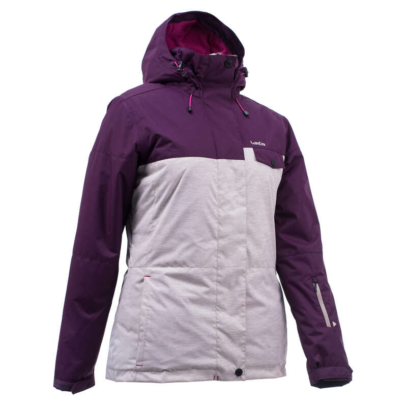 WOMEN BEGINNER SNOWBOARD EQUIPMENT - SNB JKT 100 Women - Beige Plum WED'ZE