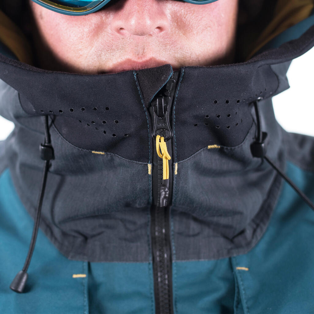 Pánska bunda na snowboard a lyže SNB JKT 900 petrolejová