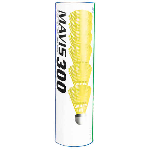 
      Plastikiniai plunksniukai badmintonui „Mavis 300“, 6 vienetų pakuotė, geltoni
  