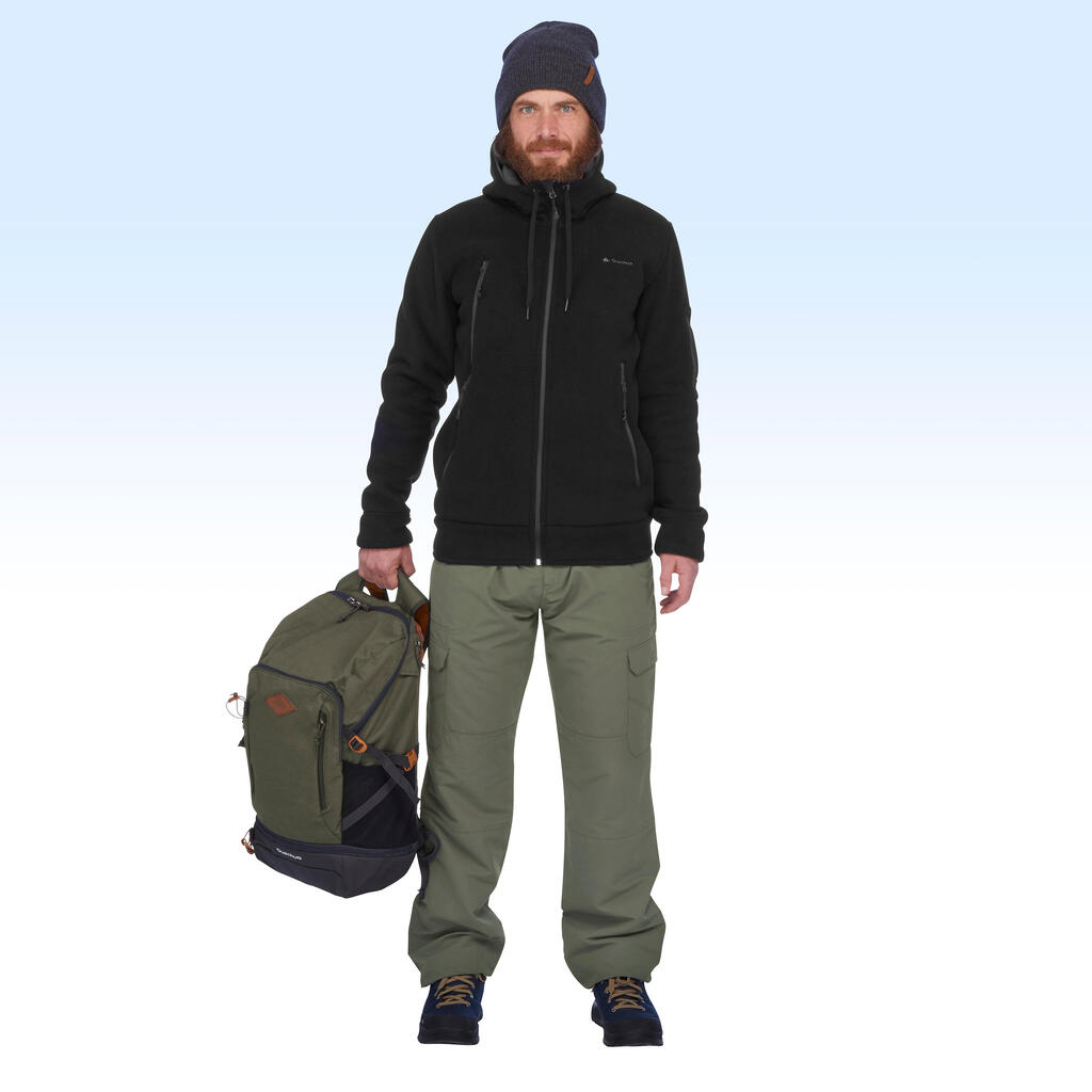 Fleecejacke Winterwandern SH100 Ultra-Warm Herren schwarz