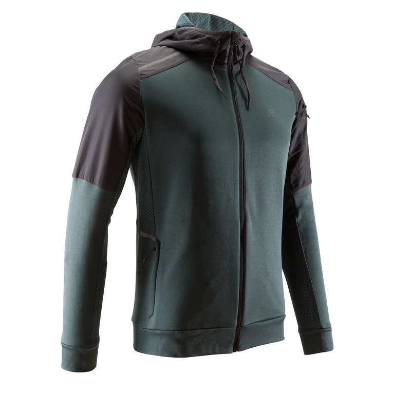 KALENJI RUN WARM+ MEN'S RUNNING JACKET GREEN Decathlon
