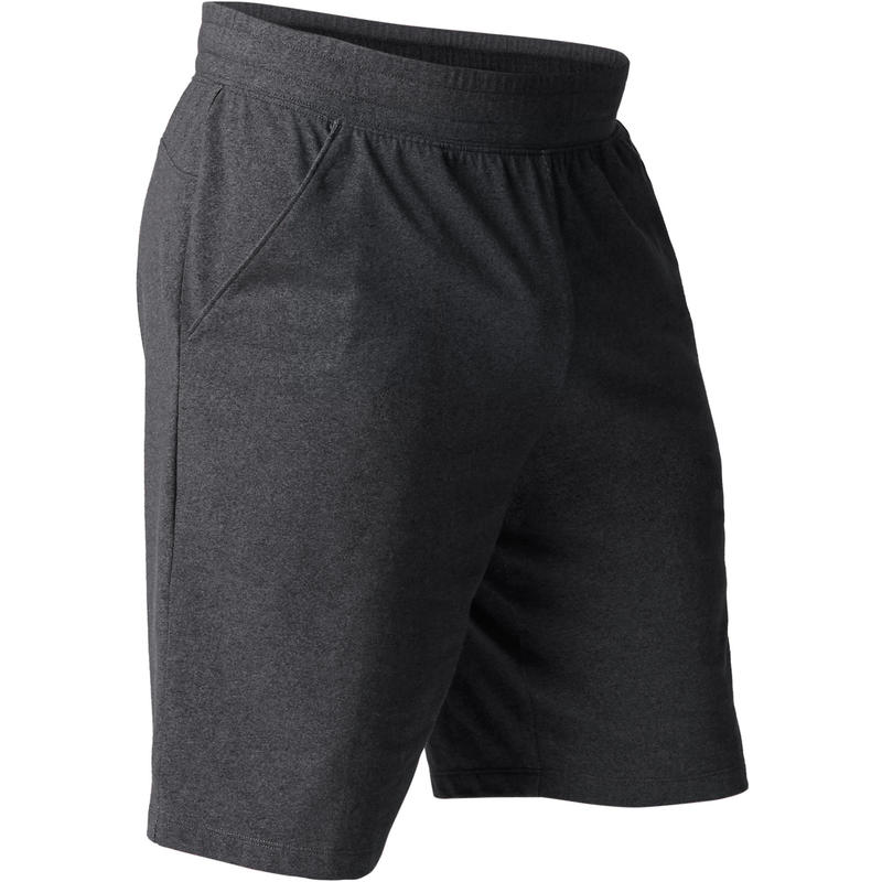 520 Diz Ustu Pilates Sortu Erkek Slim Koyu Gri Domyos By Decathlon