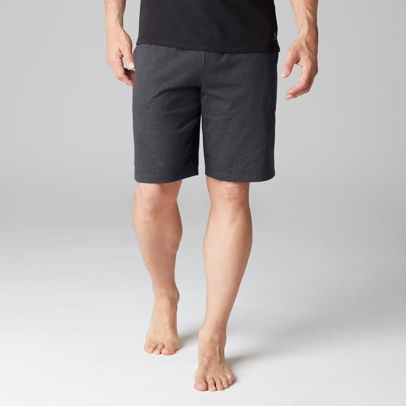520 Diz Ustu Pilates Sortu Erkek Slim Koyu Gri Domyos By Decathlon