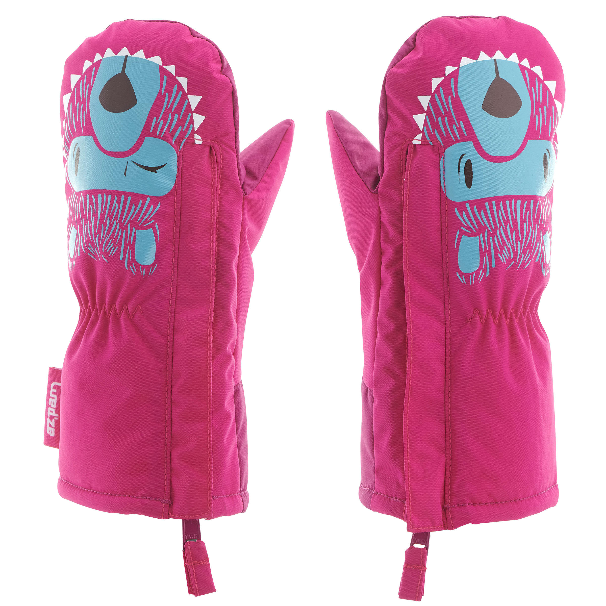 pink ski mittens
