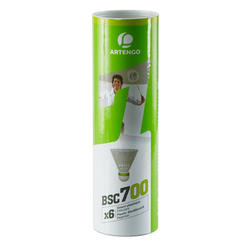 VOLANTS DE BADMINTON BSC700 x 6 - BLANC