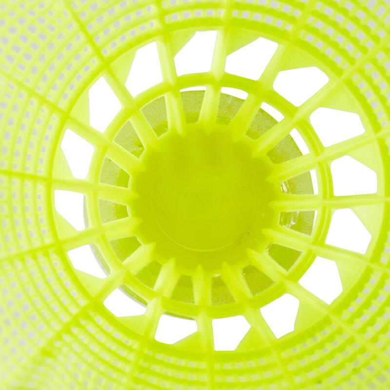 Badminton shuttle in plastic PSC 100 per stuk geel