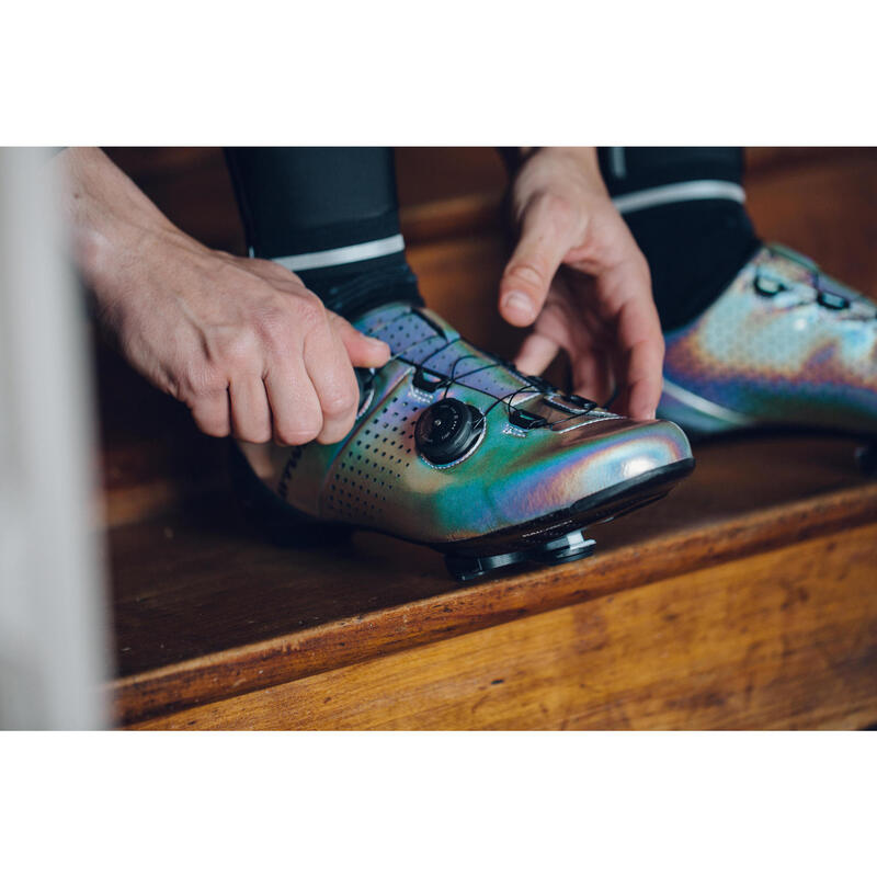 Calçado de bicicleta de estrada de competição VAN RYSEL cinzento iridescente