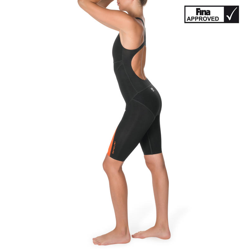 Fina Women's Swimming Competition Suit Orange/Black Decathlon