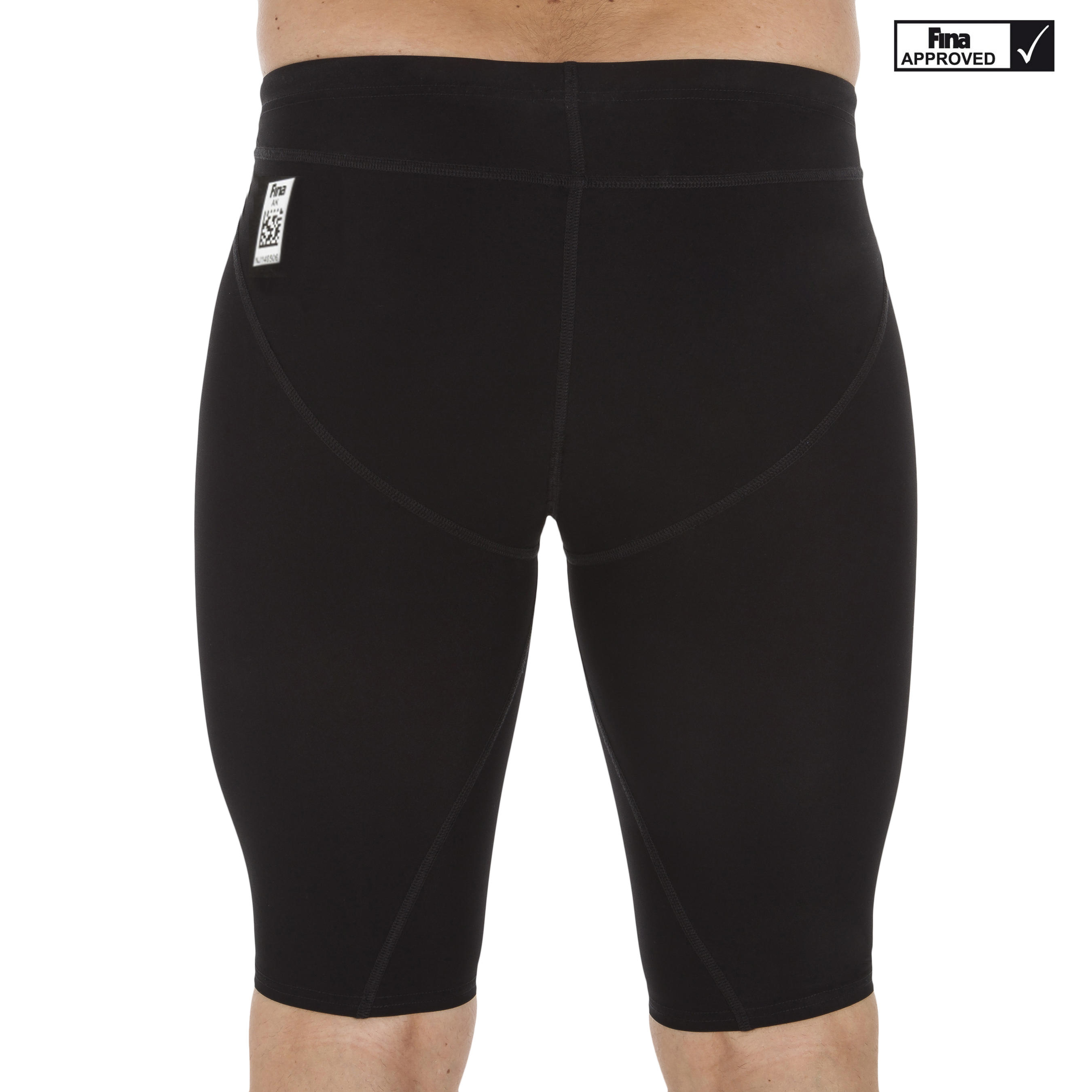 FINA 900 FAST MEN'S COMPETITION JAMMER SHORTS - BLACK ORANGE 2/5