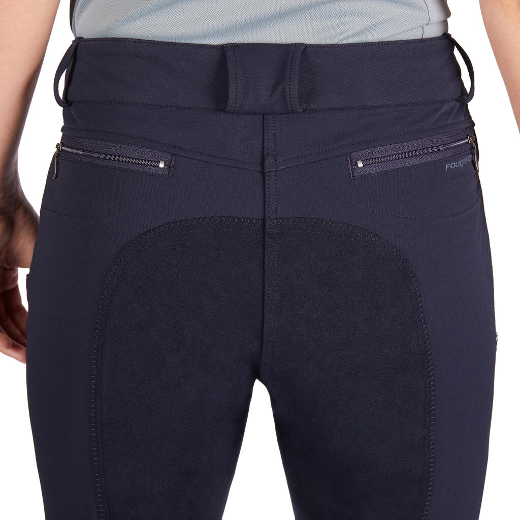 580 Full Seat Women's Horse Riding Jodhpurs - Navy