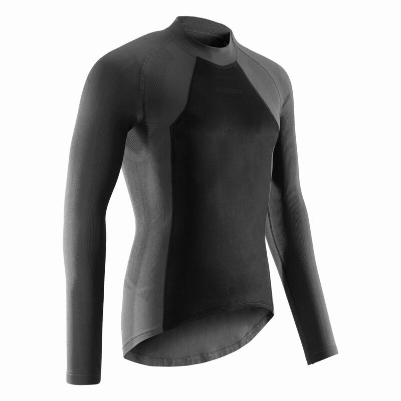 Camiseta térmica de ciclismo manga larga adulto frío extremo RoadR negra | Decathlon