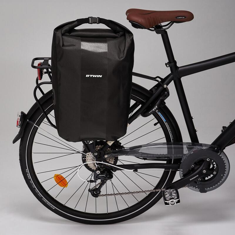 Waterproof Pannier Rack Bike Bag 500 20L - Black