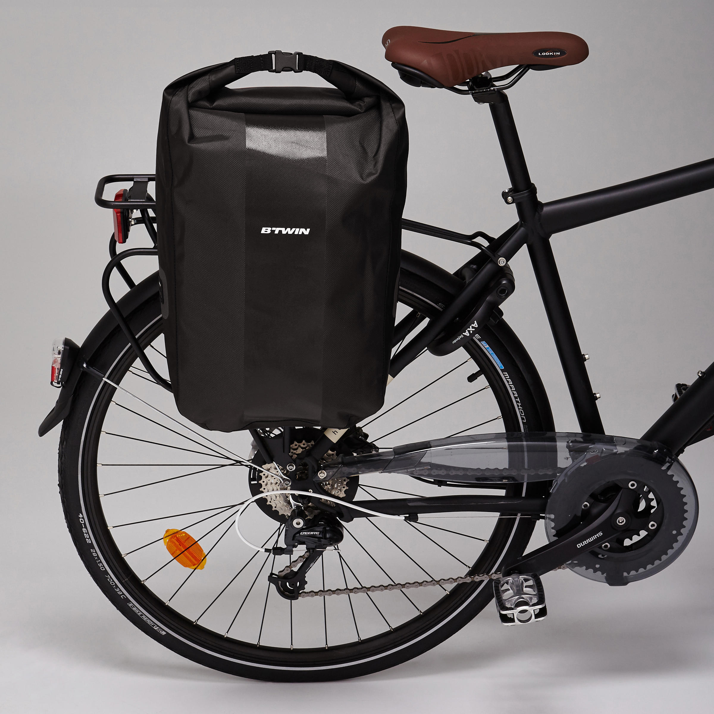 Waterproof Pannier Rack Bike Bag 500 20L Black