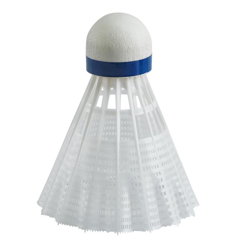 Badmintonshuttles in plastic Mavis 300 x 6 stuks wit