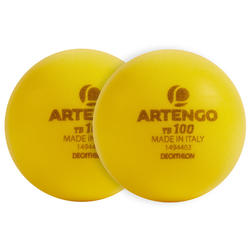 BALLE DE TENNIS TB100 FOAM JAUNE X2