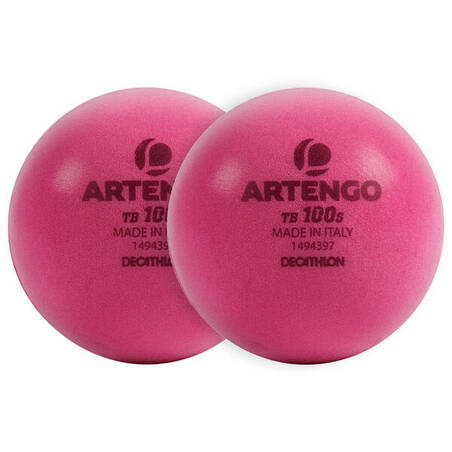 7cm Foam Tennis Ball TB100 Twin-Pack - Pink