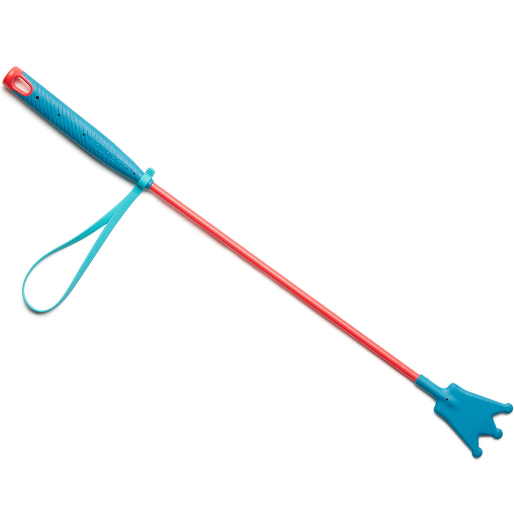140 Multi Children's Horse Riding Crop 58 cm - Blue/Pink