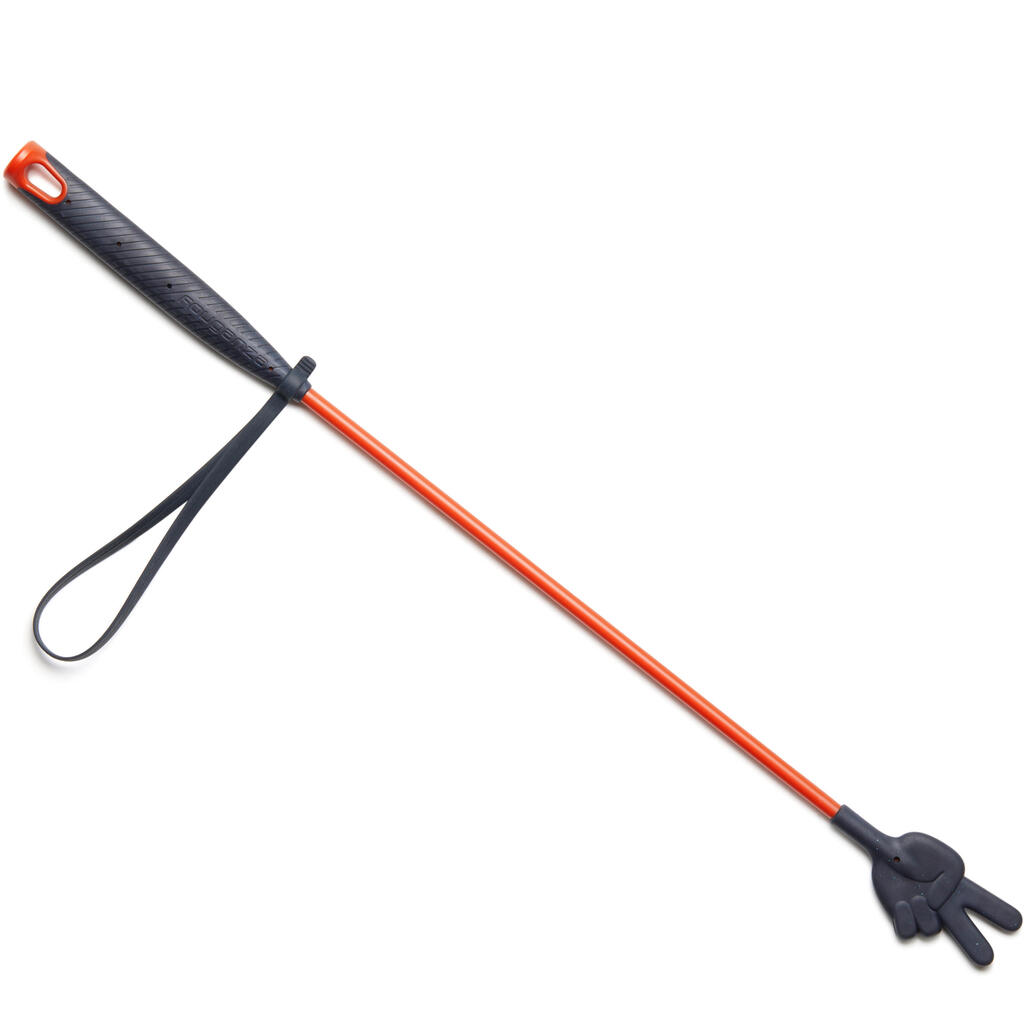 140 Multi Children's Horse Riding Crop 58 cm - Blue/Rust