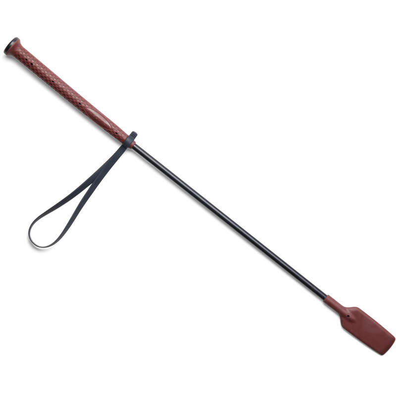 FOUGANZA 500 Horse Riding Crop 58 cm Burgundy/Navy