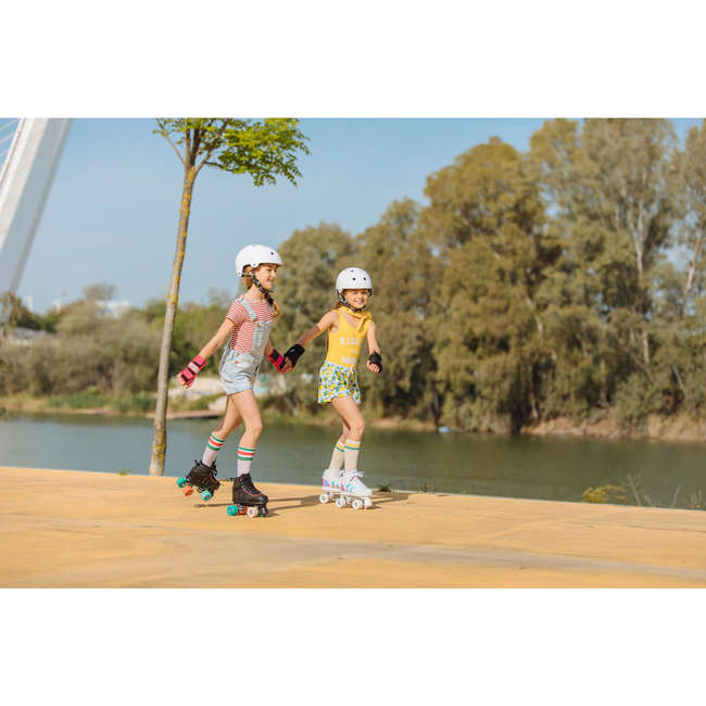 OXELO 100 JR Quad Roller Skates White Holographic