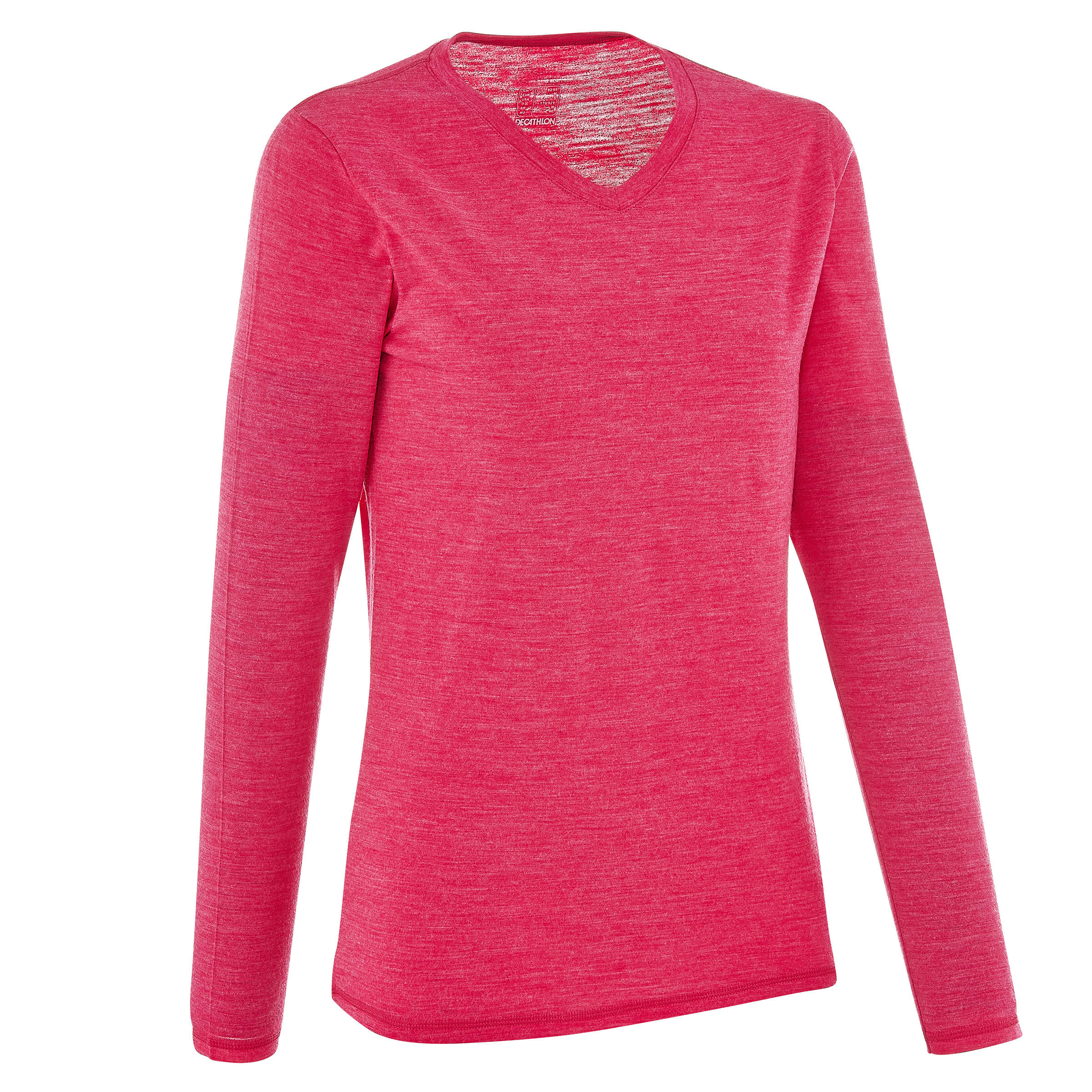 FORCLAZ Techwool 155 Women's Long-Sleeved Hiking T-shirt - Pink, Wool