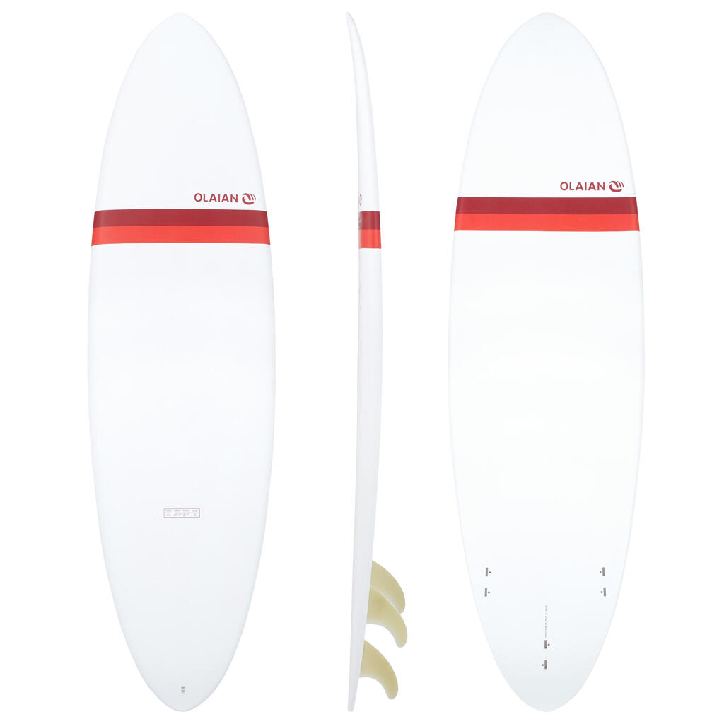 Surfboard Hardboard 500 Egg 6'6